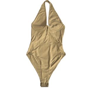 SHEIN Green Corset Halter Bodysuit